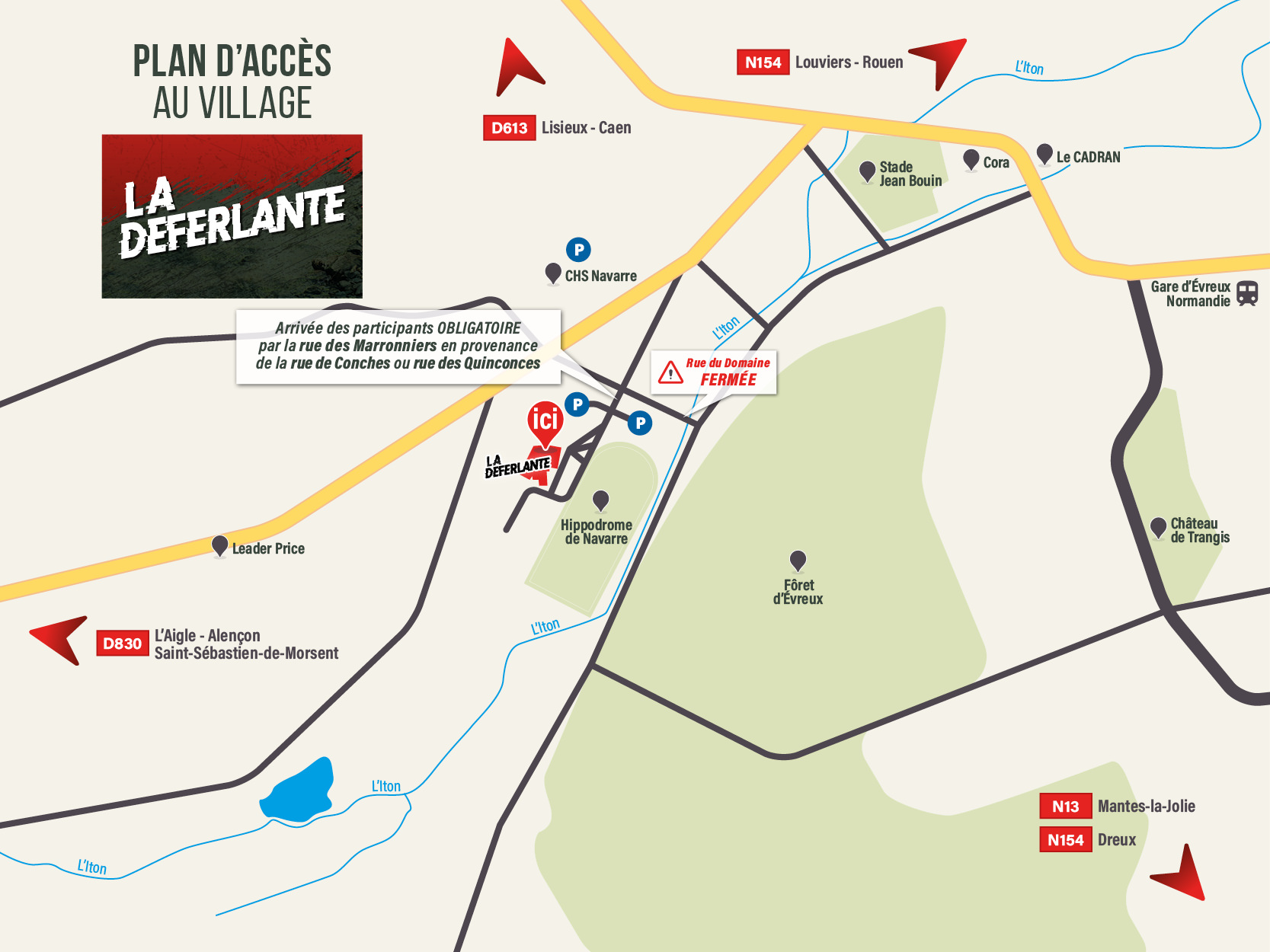 Plan d'accès - La Déferlante Evreux